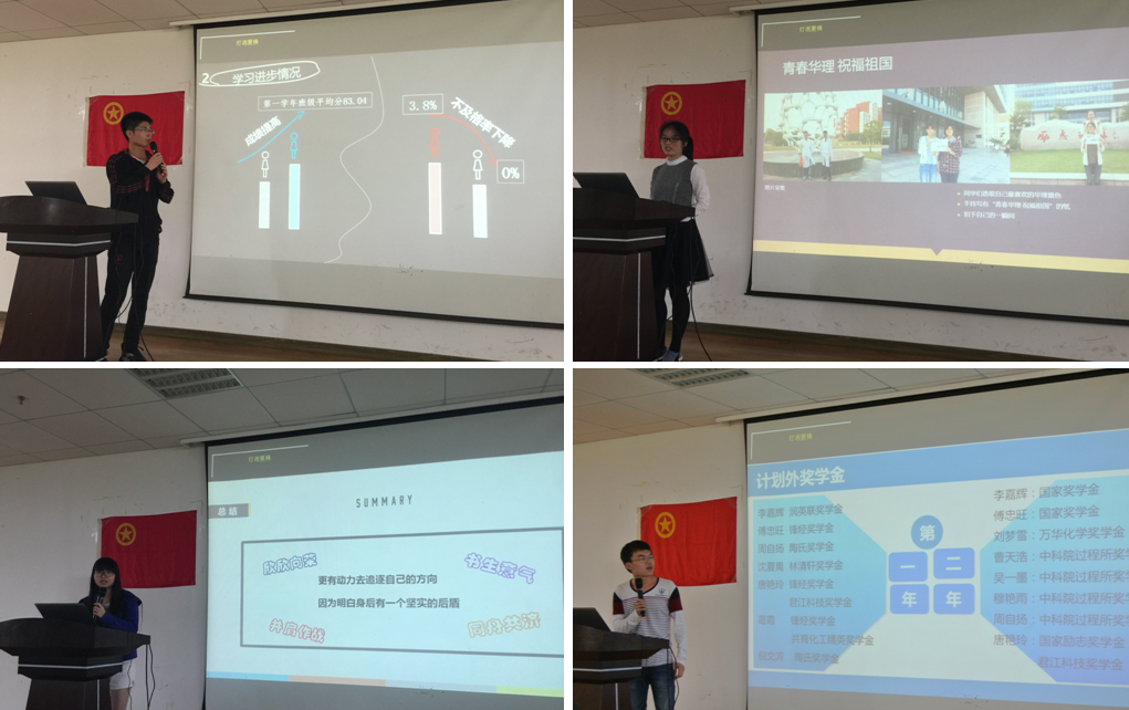 各團(tuán)支部依次上臺答辯展示，促進(jìn)互動互學(xué)